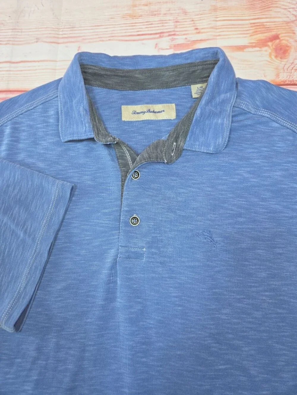 Tommy Bahama Mens Blue Polo Shirt Large Large